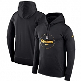 Men's Pittsburgh Steelers Nike Sideline Property Of Wordmark Logo Performance Pullover Hoodie Black,baseball caps,new era cap wholesale,wholesale hats